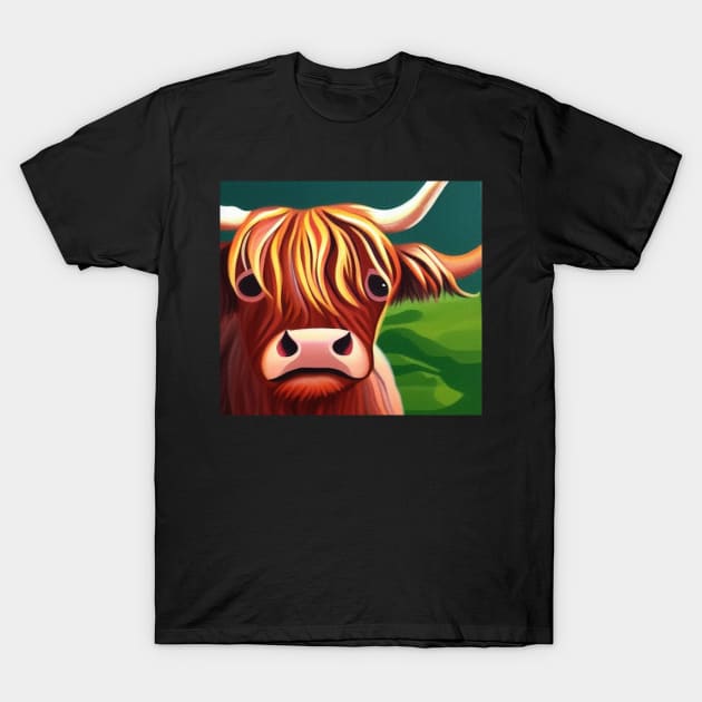 Cute Highland Cow T-Shirt by TrapperWeasel